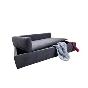 Divano Letto Grigio Well Home con Contenitore, Tessuto Speciale e Base Imbottita per Animali Domestici - Product Image 1