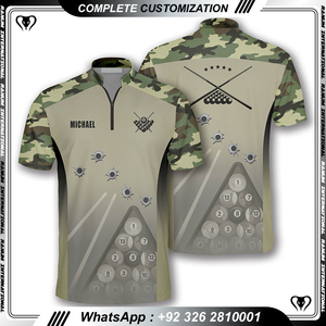 Chemises de billard en jersey personnalisé respirant à impression par sublimation pour hommes - Product Image 4