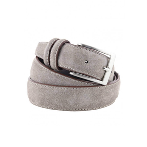 Thắt Lưng Da Lộn Da Lộn Màu Xám Chim Bồ Câu Làm Bằng Tay Ý Chất Lượng Hàng Đầu 3.5Cm/1,37in Có Khóa Cài Để Bán Sỉ 6 Chiếc Trong Một Hộp - Product Image 1