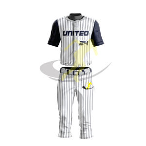Custom Baseball Softball Uniforms Breathable Personalized Sublimation Pinstriped Jersey and <b>Knickers</b> Long Pants for Sports - Product Image 4