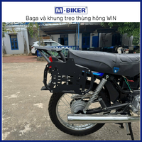 Boîtes arrière de moto en acier inoxydable authentiques MBiker Ph Kin WIN avec supports latéraux, garantie 1 an, fabriquées au Vietnam