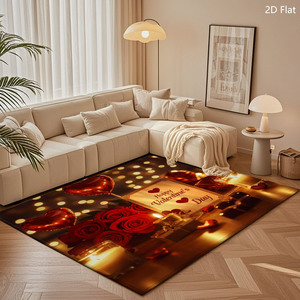 Custom Printed Sofa Area Rug for Living Room <b>Bedroom</b> Non-Slip Polyester Carpet - Product Image 5