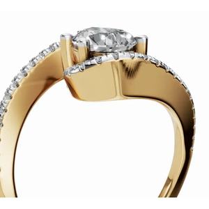 แหวนเพชรเม็ดเดี่ยวทรงบิดเกลียว Sesheshet ประดับเพชรเพียร์แล็บโกรว์ 0.549 กะรัต ทอง 9 กะรัต 14 กะรัต 18 กะรัต เครื่องประดับชั้นดี ขายส่ง OEM ส่งออก - Product Image 3