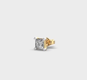 Élégantes boucles d'oreilles clous en diamant taille princesse cultivé en laboratoire en or rose/jaune/blanc 14 carats certifiées IGI – Cadeau de fiançailles et de mariage - Product Image 6