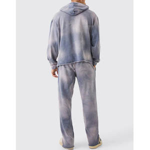 Ensemble de survêtement en polaire pour homme, 2 pièces, jogging et sweat-shirt en coton, vêtements de sport, couleur unie, chaud, pour la salle de sport - Product Image 2