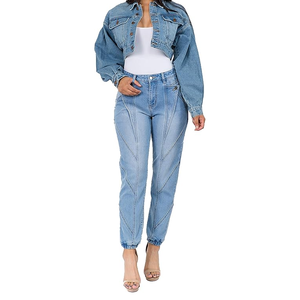 Manteau en jean surdimensionné Boyfriend pour femme Veste longue en coton avec veste en jean style camionneur pour femme - Product Image 4