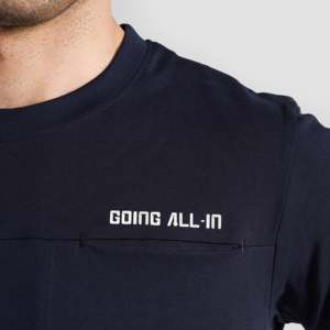 เสื้อยืดเนวี พาวเวอร์ มูฟ ยิมสำหรับออกกำลังกาย เสื้อผ้าสำหรับยิมนาสติกที่สมบูรณ์แบบ - Product Image 6