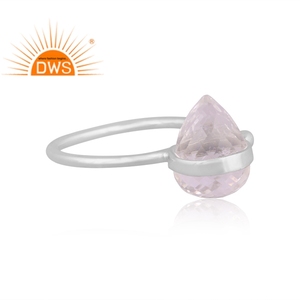 Vente chaude Fine Sterling Silver Natural Crystal Quartz Gemstone Bague réglable Fabricant de bijoux personnalisés - Product Image 3