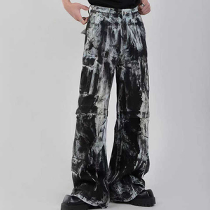 กางเกงยีนส์ทรงหลวมสไตล์วินเทจสำหรับสตรีทแบบกำหนดเองพิมพ์ลาย2025 - Product Image 2