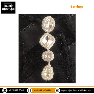 Pendientes de plata con cristales bordados a mano para mujer, aretes grandes a precio competitivo - Product Image 6