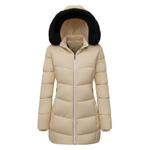 Chaqueta Acolchada Impermeable con Capucha, Corte Ajustado, Cinturón en la Cintura, Logotipo Personalizado, Abrigo Acolchado - Product Image 5