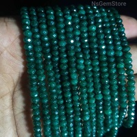 HAYAAT GEMS Perles de pierres précieuses vertes émeraude facettées rondes de 2 mm pour la fabrication de bijoux, pierres polies en vrac, modèle HG-537