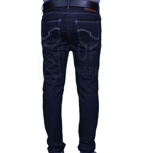 Pakistan Made Men's Straight Casual Mid Waist <b>Button</b> <b>Fly</b> <b>Jeans</b> Pants Durable 100% Cotton Breathable Comfortable Eco-Friendly - Product Image 2
