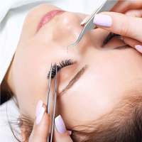 Ensemble de pinces à épiler professionnelles en acier inoxydable antistatique pour extensions de cils, longues et droites, pour l'insertion et l'isolation des faux cils