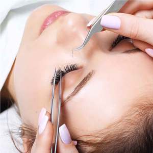 Ensemble de pinces à épiler professionnelles en acier inoxydable antistatique pour extensions de cils, longues et droites, pour l'insertion et l'isolation des faux cils - Product Image 4