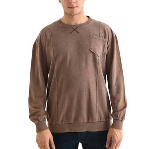 Pull décontracté pour homme 100% coton, mode, pull chaud, tricot, haut, automne, hiver, extérieur, motif uni, vêtements thermiques, logo personnalisé - Product Image 1