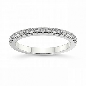 Petite Half Eternity <b>Row</b> Lab Grown Diamond 0.25 Ct Tw 14K Solid Gold FG Color VS Clarity 17 Diamond Classic Handmade Style - Product Image 1