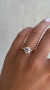 Anillos de Boda para Mujer, Estilo Lujoso, Oro Amarillo Sólido de 14K, Corte Brillante Redondo, Diamante Cultivado en Laboratorio, 6 Garras, Hechos a Mano - Product Image 2