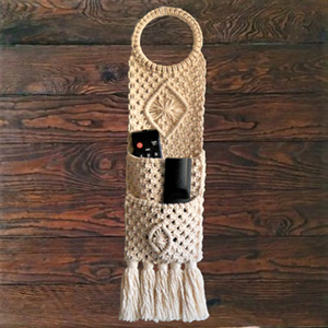 Isar International, cuerda de algodón de macramé hecha a mano, soporte remoto, diseño funcional plegable para sala de estar, joyería para decoración del hogar - Product Image 4