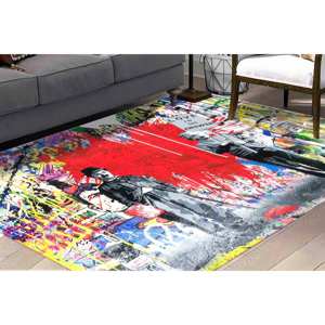 Tapis imprimé - Tapis graffiti Banksy, moderne, cadeau, personnalisé, cuisine, avec tapis à poils doux - Product Image 4