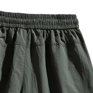 Shorts décontractés pour homme à séchage rapide, taille mi-haute, en polyester/coton, avec poches, élastiques, coupe ample, légers, sensation fraîche, respirants, pour l'été - Product Image 4