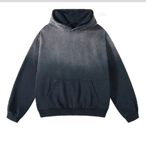 Meilleures ventes Sweat à capuche délavé à l'acide pour hommes personnalisé noir 3D brodé Streetwear motif solide pour toute la nouvelle collection de gros - Product Image 3