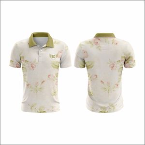 Camisetas de polo de golf informales unisex de talla grande con estampado floral, jersey de tela con cierre de botones, manga corta cómoda que absorbe la humedad - Product Image 1