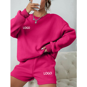 ชุดวอร์มสั้นสำหรับผู้หญิงชุดวอร์มและกางเกงขาสั้นออกแบบโลโก้ได้ตามต้องการ - Product Image 1