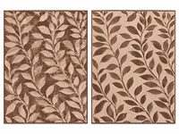 Tapis de camping tissé en polypropylène Leaf Trail, résistant à l'humidité, avec envers enduit de PVC, à poils ras, marron crème, pour plage et extérieur