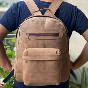 Mochila De Cuero hecha a mano, morral marrón - Product Image 3