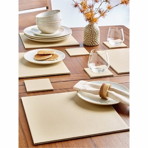 Luxury Waterproof <b>Faux</b> <b>Leather</b> <b>Placemats</b> Heat Resistant Non-Slip Washable PU <b>Leather</b> Table Mats for Dining Room Restaurant Decor - Product Image 6