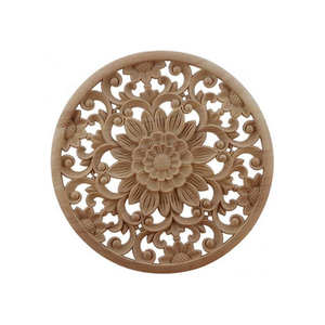 Appliques en bois sculptées en forme de motif, en bois massif, pour porte, armoire, décoration murale, meubles vintage, accent décoratif, écologique - Product Image 1