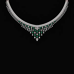 Collar de Diamantes Cultivados en Laboratorio, Corte Marquesa, Color Blanco, Amarillo y Rosa, Oro de 18 Quilates, 37 Gramos en Bruto, 33 Gramos en Neto, Certificado IGI, Lujo - Product Image 2