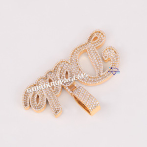 Pass Diamond Tester Lab Grown Lettre Pendentif Ice Out 14KT Or Massif VVS Clarté Glacé Hip Hop Fine Bijoux Certifiés IGI - Product Image 4