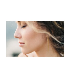 Boucles d'oreilles en fil de laiton au Design moderne et Simple, pour les fêtes de mariage, accessoires pour filles, taille personnalisée, meilleure qualité, prix bas - Product Image 1