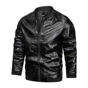 Veste en cuir noire pour hommes Slim Fit Biker Motorcycle Outerwear OEM Factory - Product Image 2