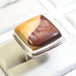 Plata de Ley 925 boda encantador mookaite jaspe 925 plata esterlina estampada anillos de alta pulido anillos de joyería para mujeres - Product Image 2