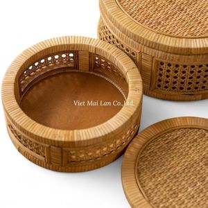 Handwoven <b>Rattan</b> Multifunction <b>Storage</b> <b>Box</b> with Bohemian Style Customizable Dimensions & Weight for Home Organization Vietnam - Product Image 3