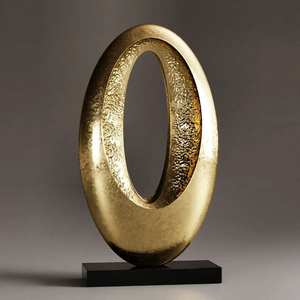 Sculpture Abstraite d'Art Métallique en Laiton et Aluminium, Figurine Décorative d'Art Métallique pour Hôtel, Statue d'Art Métallique, Décoration de Table pour la Maison - Product Image 2