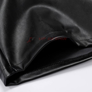 Shorts en cuir décontractés pour hommes, motif uni, respirants, écologiques, imperméables, anti-plis, taille élastique de haute qualité - Product Image 6