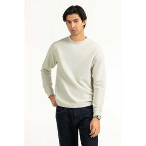 Camisetas de Manga Larga de Algodón/Fibra de Bambú Tejidas de Corte Regular Moon-Stark, Camisetas Sólidas con Estilo, Etiqueta Personalizada MN-TS-WS25-038 - Product Image 1