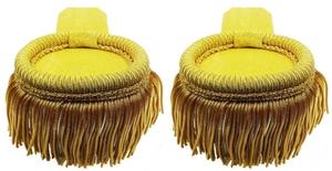 Épaulettes dorées de haute qualité avec frange, épaulettes jaunes pour fanfare - Product Image 2