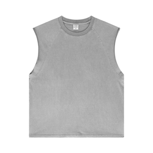 Chaleco sin Mangas Raglán Desgastado y Lavado de 275g, Primavera-Verano 2024, Estilo Retro Americano, Marca de Moda, Venta al Por Mayor - Product Image 1