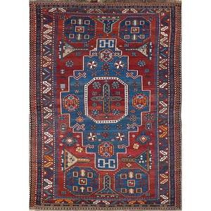 Tapis en laine noués à la main Nuray Jaipur US - Motifs abstraits médaillon rouge orangé pour couloir - Tapis rectangulaire fait main 9x12 pour la maison - Product Image 1