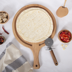 แท่นเสิร์ฟพิซซ่าไม้บีชขนาดใหญ่ 48x33 ซม. - แผ่นไม้พิซซ่าไม้เนื้อแข็งธรรมชาติพร้อมหูจับ - Product Image 5