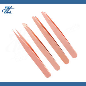 Pince à épiler pour sourcils de haute qualité, pointe inclinée, acier inoxydable, lot de 4, réutilisable, durable, Zoha Surgico, logo personnalisé - Product Image 6