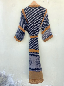 Kimono de seda Floral de talla libre para mujer, caftán de secado rápido para primavera, verano y otoño - Product Image 3