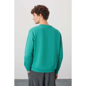 Sudadera Básica para Hombre, Verde Mar, Algodón, Textura Suave, Tejido 100% de Punto, Corte Estándar-88363 - Product Image 1