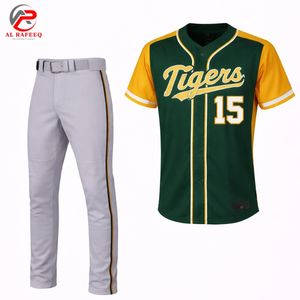 Ensemble d'uniformes de baseball unisexe pour adultes personnalisé, respirant, options de taille plus, avec logo brodé en 3D sur le devant - Product Image 1