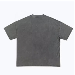 2025 nuevo 330GSM 100% algodón pesado personalizado de gran tamaño desgastado lavado ácido camiseta para hombres diseño personalizado - Product Image 3